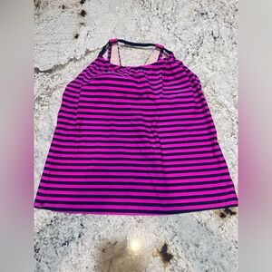 Merona Pink and Dark Navy Striped Swim Top